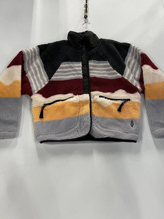 Free People Jackets & Blazers - FREE PEOPLE Hit The Slopes Fleece Jacket Women's Size XS Orange Motif NWT $168